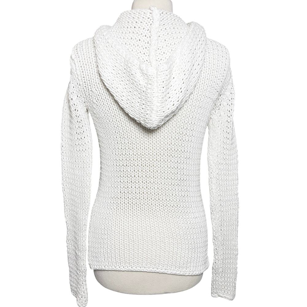 T ALEXANDER WANG Women’s White Hooded Popover Open Knit Sweater XS - Picture 6 of 6